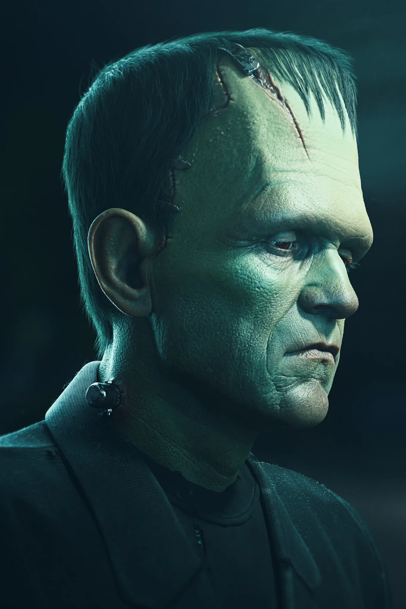 Frankenstein's Monster — front-right render variant with alternative lighting setup, character modelling by Anna Schmelzer