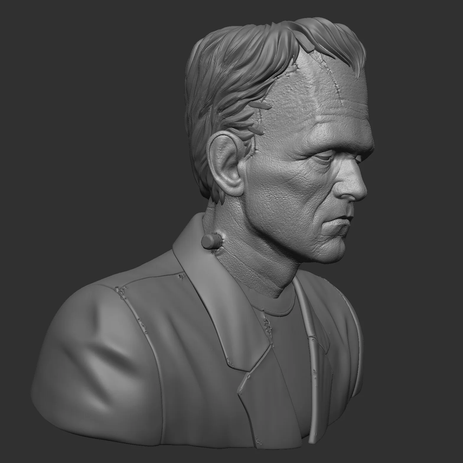 Frankenstein's Monster — ZBrush progress render 02, anatomy and proportion study