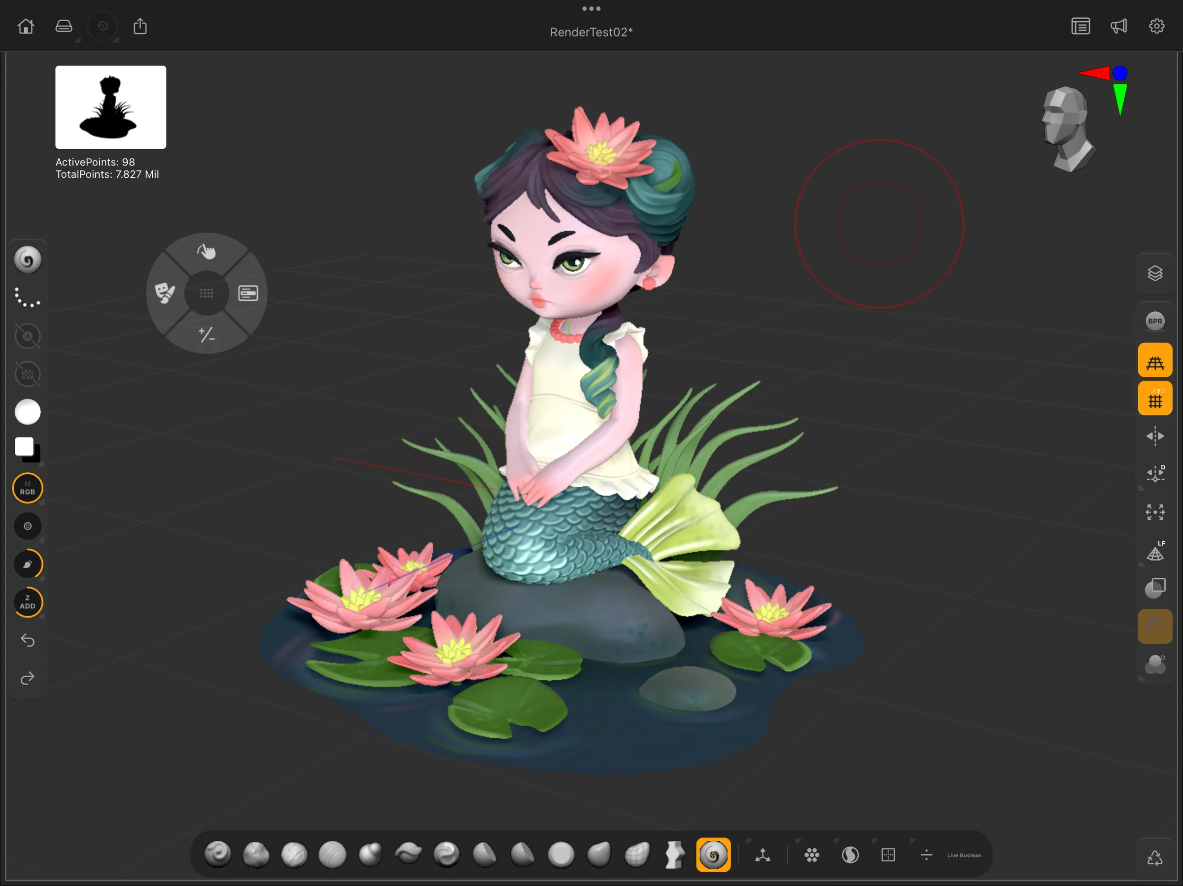 Mermaid Diorama — close-up on the tail scale detail and bioluminescent firefly jar