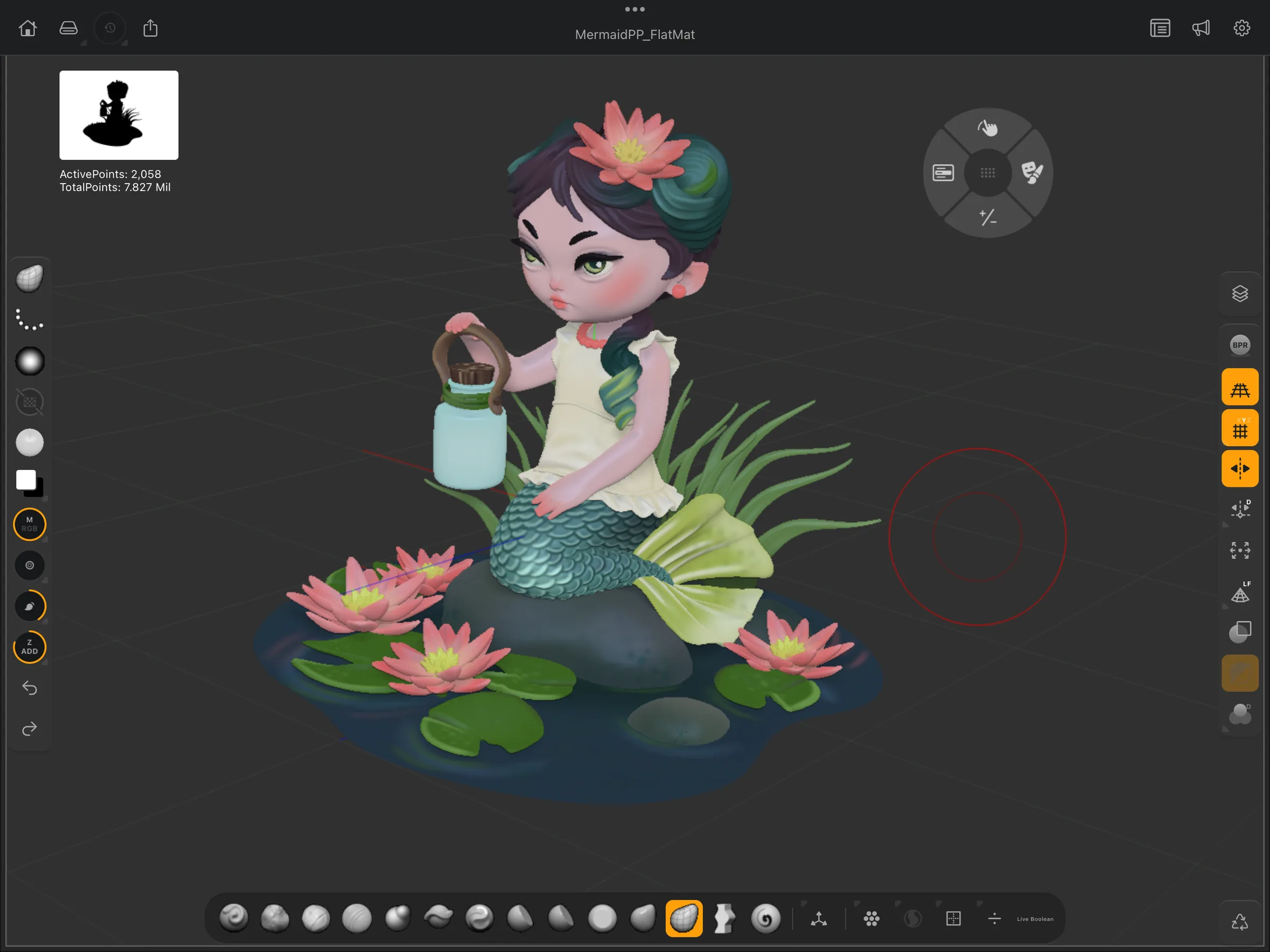 Mermaid Diorama — alternate lighting test showing the ethereal underwater atmosphere