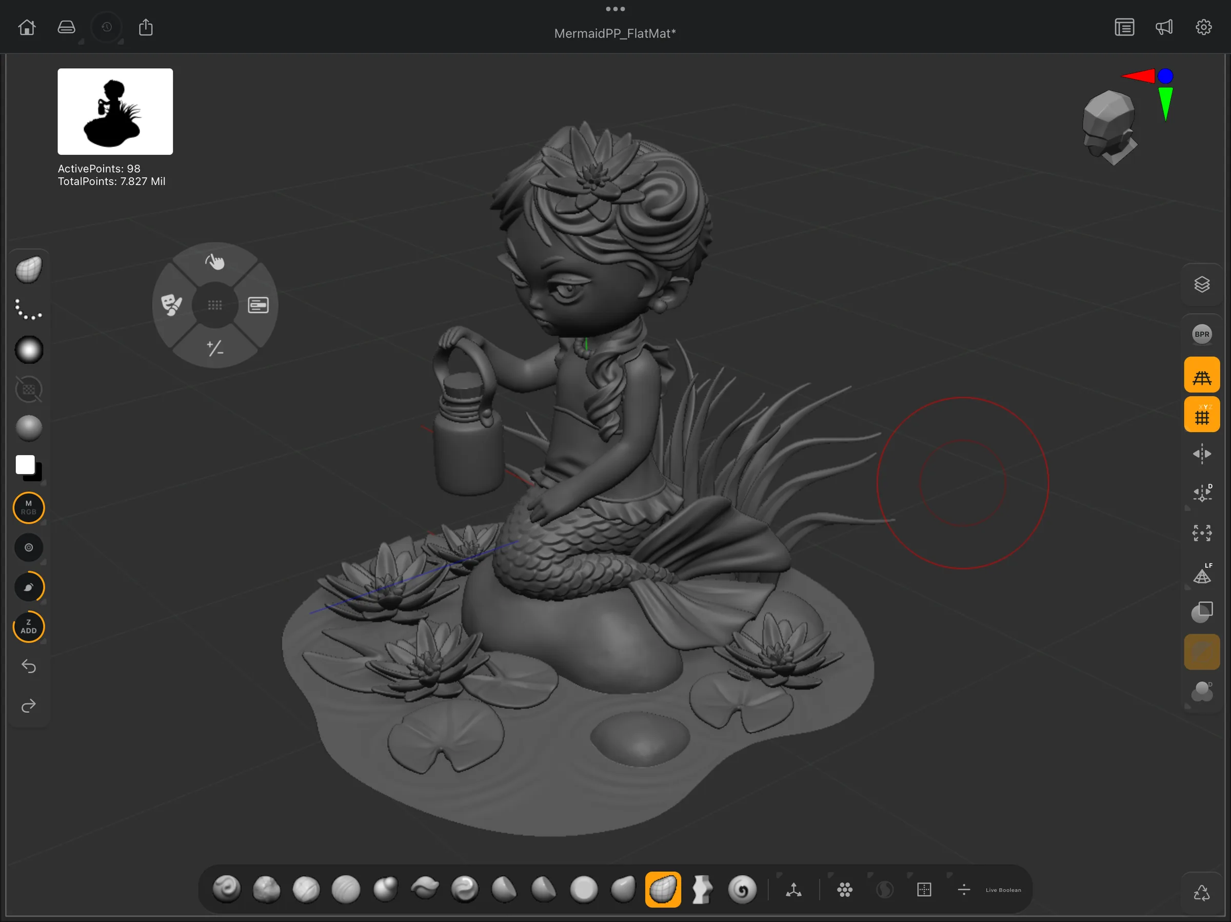 Mermaid Diorama — detailing the environment base with lotus flowers and aquatic elements