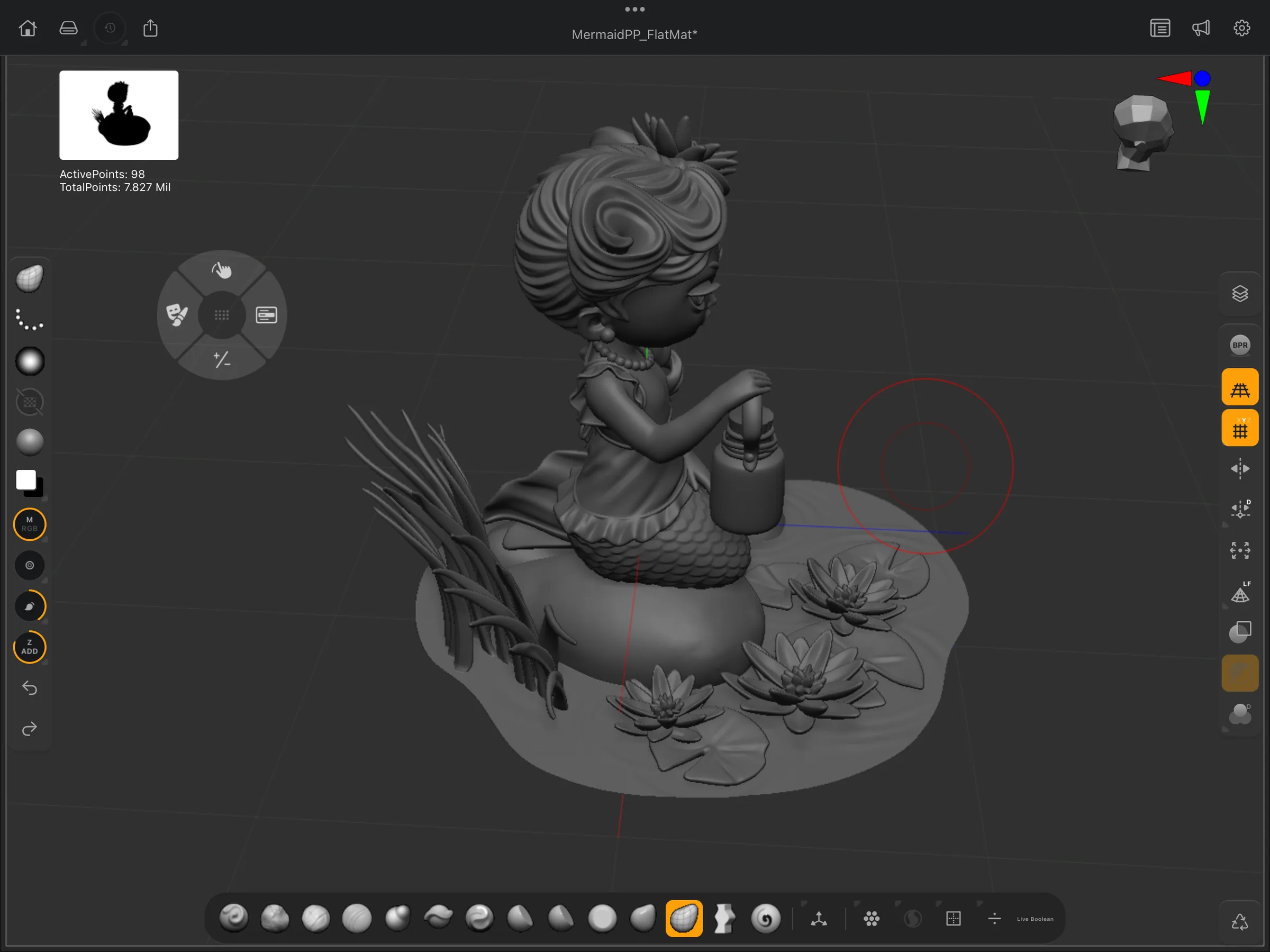 Mermaid Diorama — final composition render with soft depth-of-field effect