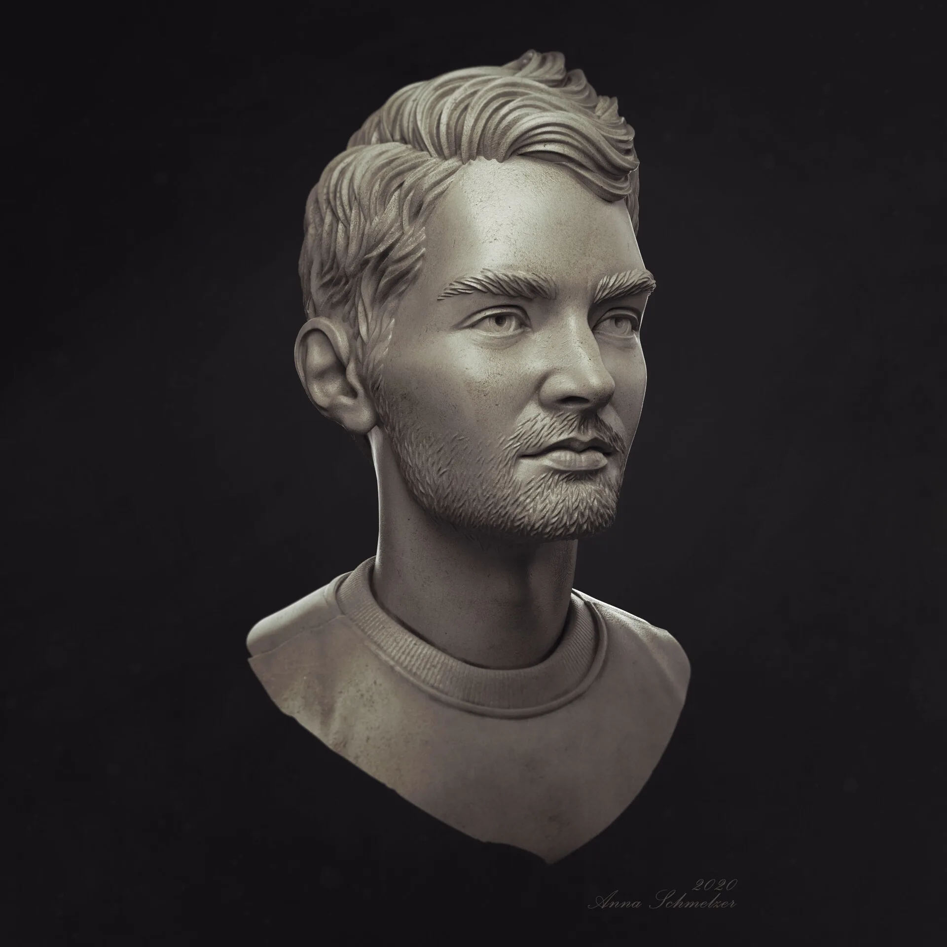 Radcat portrait — Brendan, side-right profile, ZBrush portrait for Radcat Design Studio