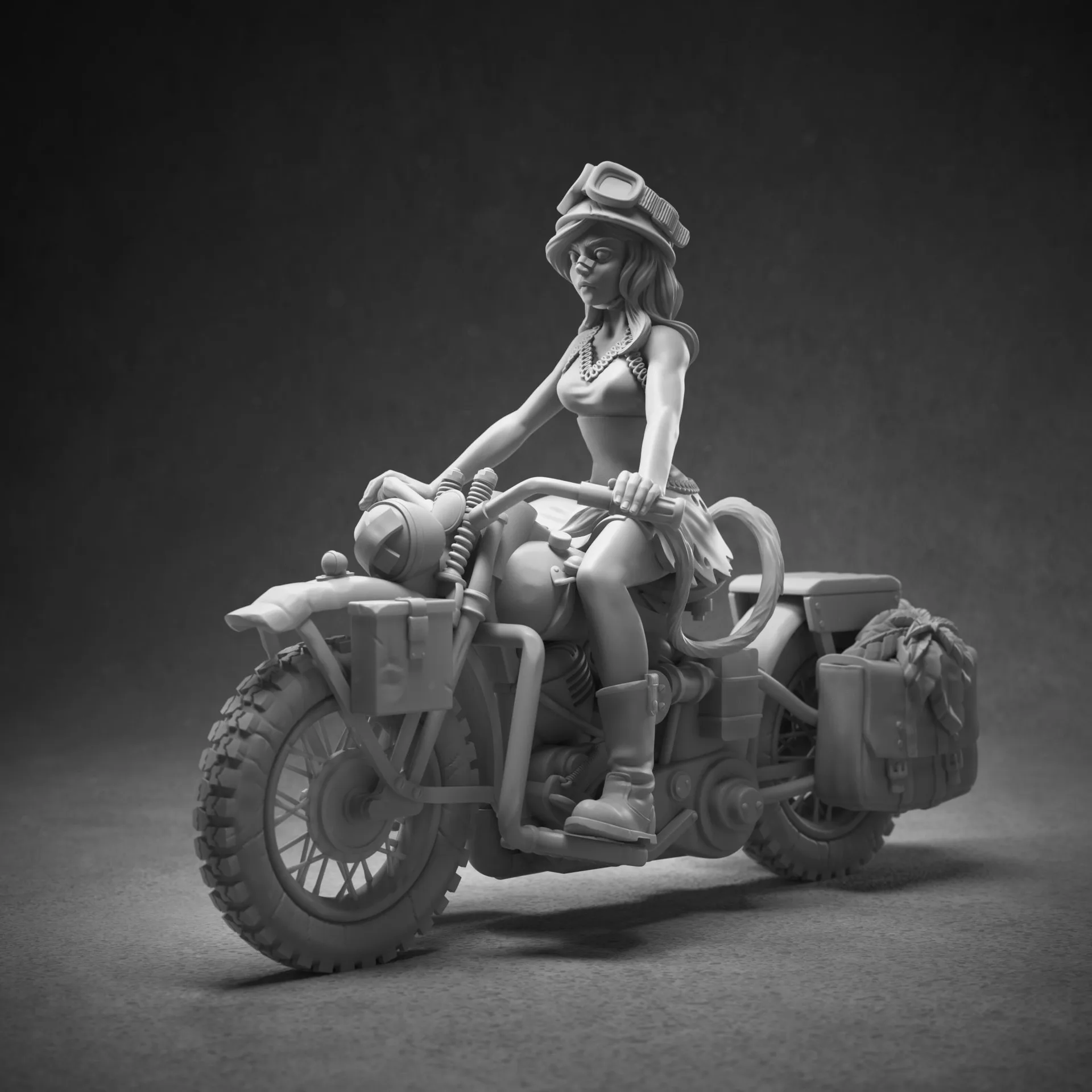 Stranski Bike Girl — ZBrush clay sculpt showing character modelling process by Anna Schmelzer