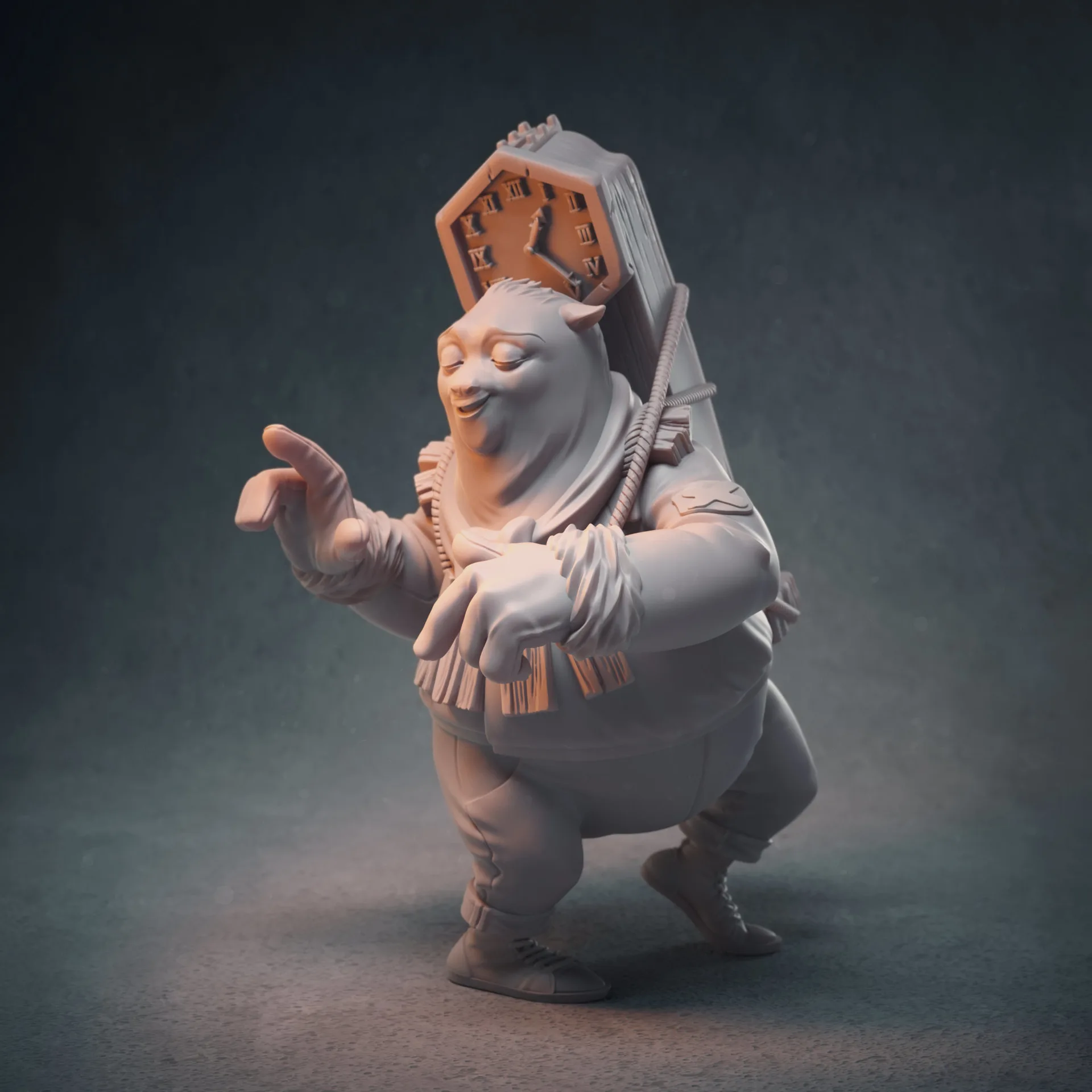 Stranski Clock Creature — fantasy character model sculpted in ZBrush by Anna Schmelzer, Industria Mechanika