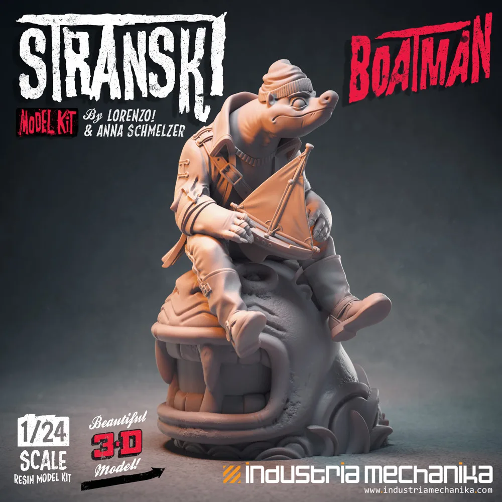 The Boatman — Stranski collectible figure with clock, ZBrush character sculpt by Anna Schmelzer for Industria Mechanika
